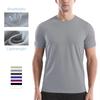 Summer Men's Quick Dry T-shirt Breathable Lightweight Sports Tees Round Neck Solid Color Short Sleeve Tops Cozy T-shirt