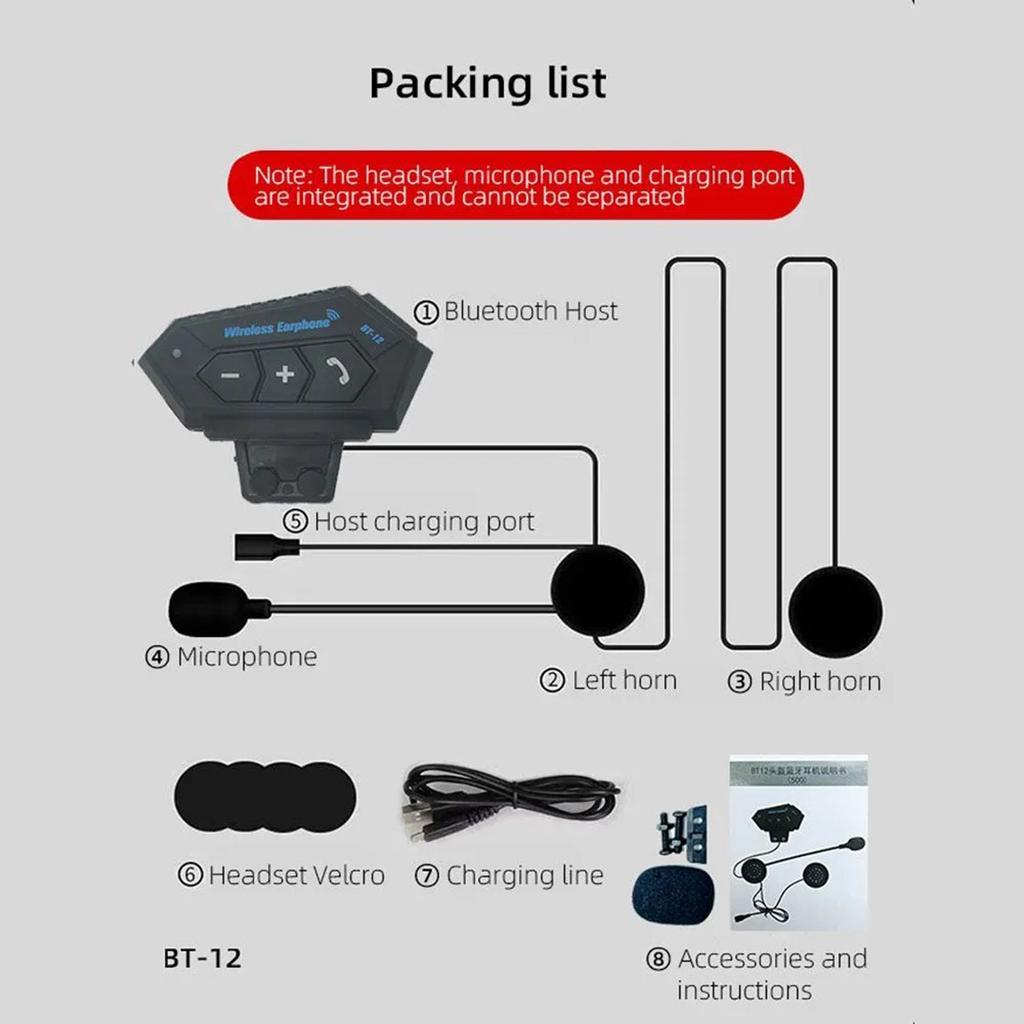 Наушники Bluetooth для шлема, музыкальные наушники Bluetooth для мотоцикла, решение Bluetooth 5.0, батарея 2000MA