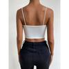 Chic Solid Spaghetti Strap Cami Crop Top - Flattering Sleeveless & Backless Design - Lightweight, Fashion-Forward Womens Clothin