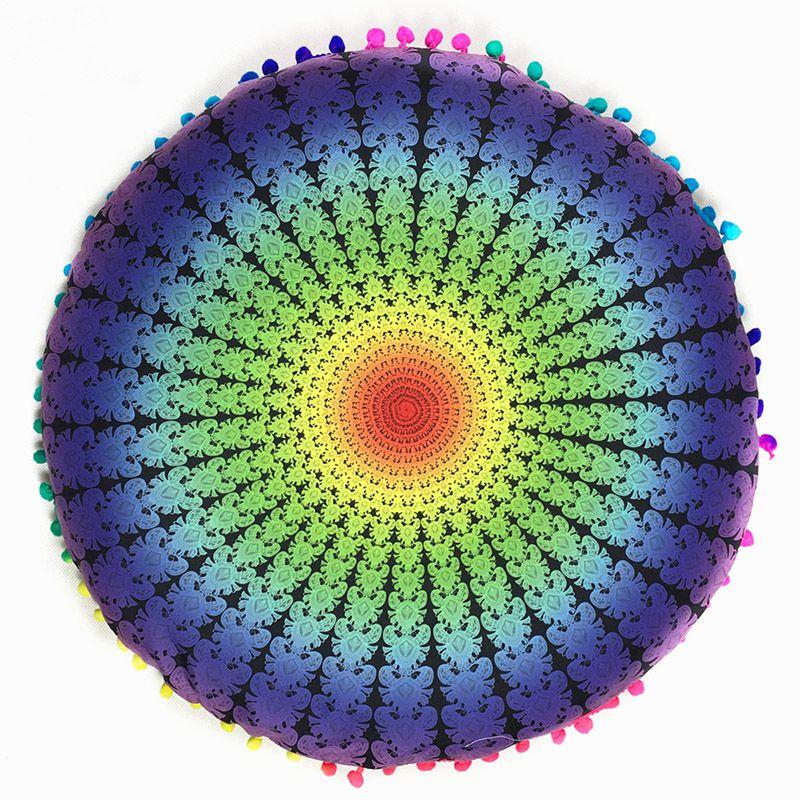 Роскошная круглая наволочка с мандалой для стильного богемного домашнего декора