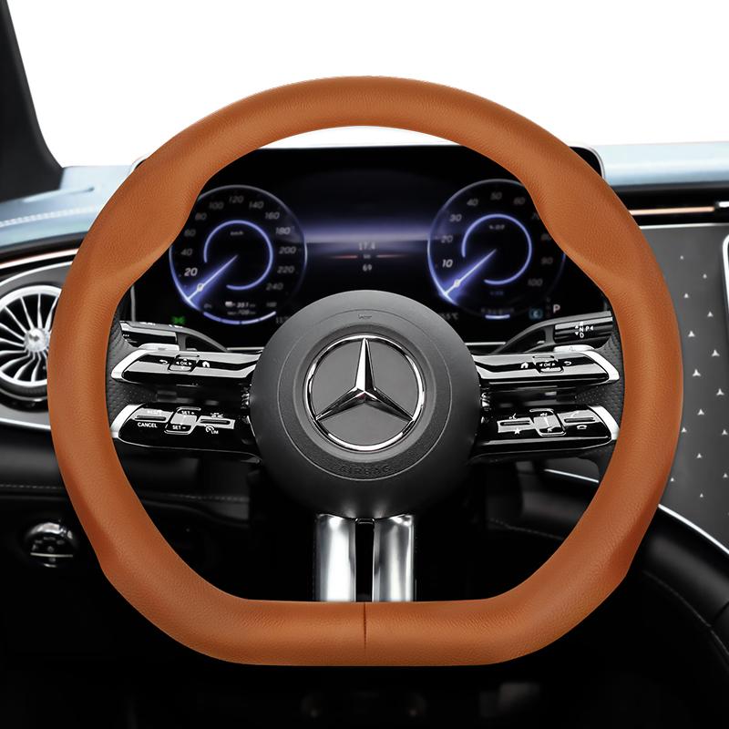 CQR1 For Mercedes-Benz D-Shaped Steering Wheel Cover Ultra - Thin Micro Fiber Leather W206 W177 W213 X253 W463 C118 W176 W247 W205