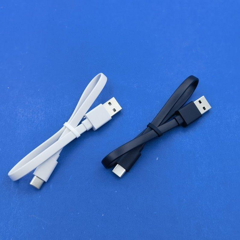 Type-C USB2.0 PVC Material Pure Copper Charging Cable 30cm Flat Cable Black White Two Colors 3A Fast Charge for Android Phone