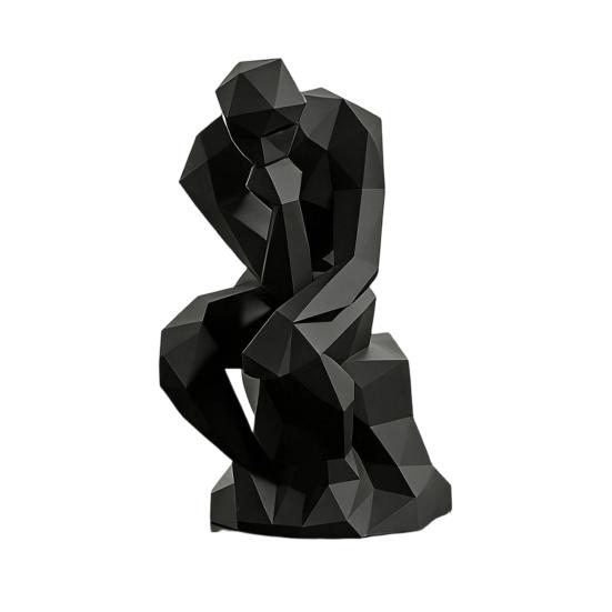 Украшения 'Мыслитель' 3D-печать Скандинавский стиль Статуэтка Компактная Современное искусство Фигурка Острые грани Настольная Книжная полка Скульптура