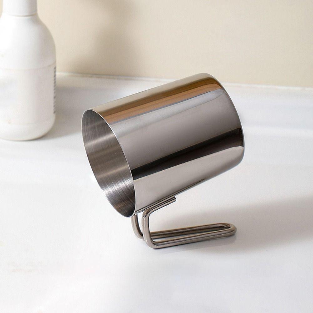 Stainless Steel Toothbrush Storage Cup Minimalist Tooth Brushing Cup Durable Rinse Cup Couple