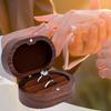 Handmade Wooden Rustic Ring Box Clear Lid Wedding Ring Storage Box Velvet Interior Magnet Closure Proposal Engagement Ring Holder