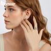BAMOER Кольцо регулируемого размера из стерлингового серебра 925 пробы с синим цветком, покрытое белым золотом, милые кольца для обещания на Рождество, изящные шикарные украшения