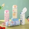Cute Cartoon Bear Straw Cup Stainless Steel Water Bottles Vacuum Flask Coffee Tea Milk Thermos for Kids Gifts Portable Drinkware