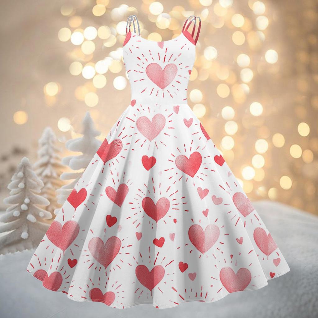 Женское модное коктейльное платье без бретелек с принтом ко Дню святого Валентина в готическом стиле, панк, винтажное платье.