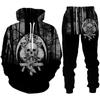 Personality Gothic Skull 3D Print Hoodie Pants Set Men/Women Funny Halloween Streetwear Clothing Suit Hip Hop 2 Pieces Tracksuit