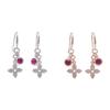 E442 Austrian Genuine Fuchsia Crystal Earrings