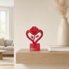 Heart Shaped Rose Statue, 3D Printed Eternal Love Flower Art, Romantic Resin Sculpture for Home Decor, Valentine's Gift for Women
