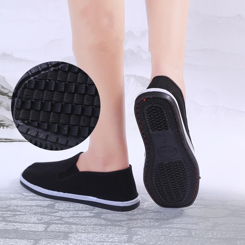 Унисекс Весна Дышащая Толстая Уличная Обувь Старый Пекин Черная Ткань Мужская Повседневная Осенняя Мягкая Подошва Одиночные Рабочие Туфли Женские Слипоны 36-45