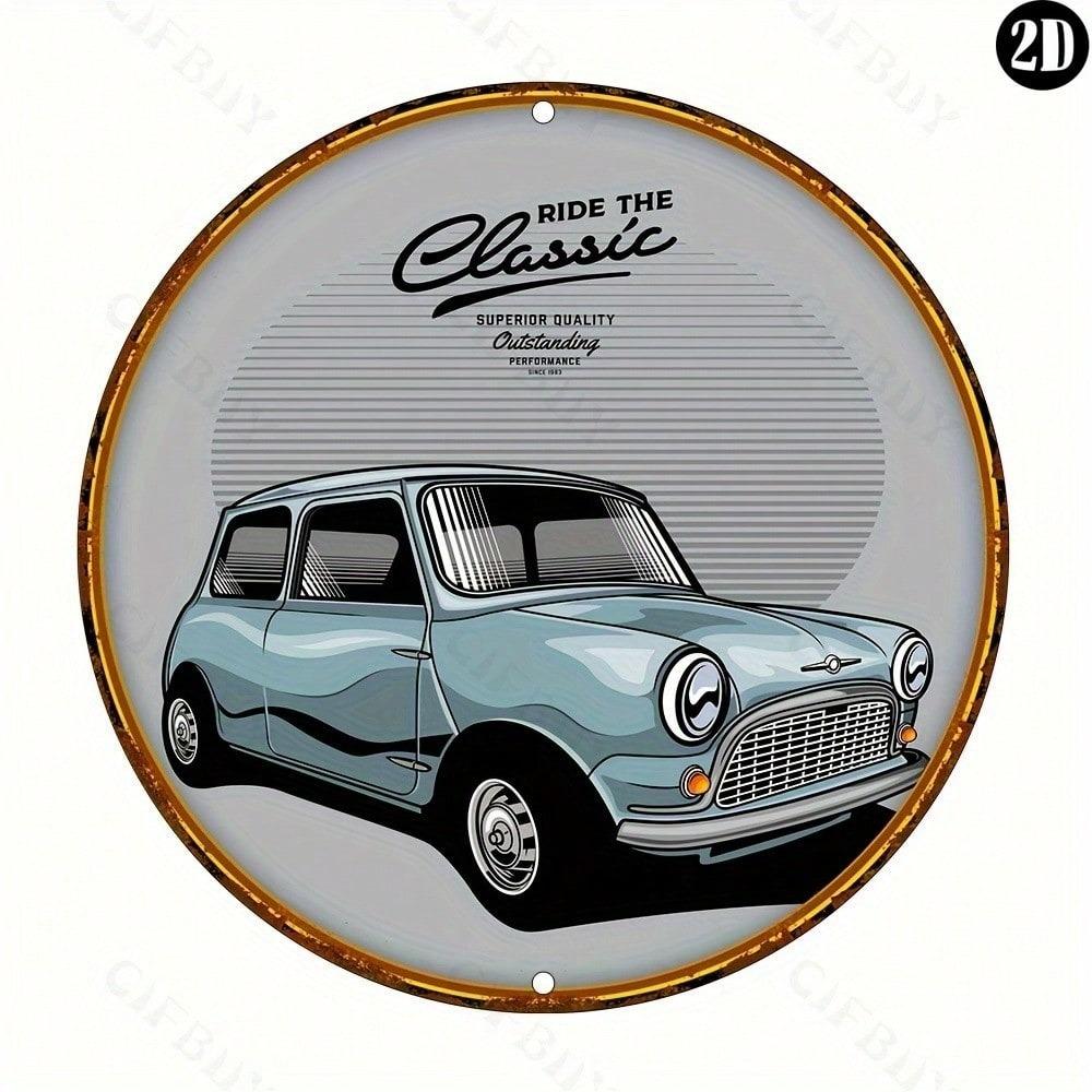 Винтажная Мини Купер Классический Автомобиль Металлическая Жестяная Табличка Настенное Искусство Декор для Дома Офиса Бара Кафе