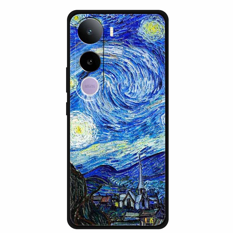 3D Тисненый Чехол Для Телефона Vivo Y400 Pro 5G Чехол Для Телефона Цветы Черный Силикон Мягкая Задняя Крышка Coque Для Vivo Y400 4G 5G Чехол Y 400 Pro