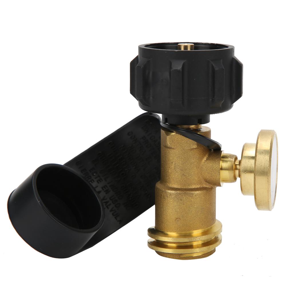 Type1 Brass Outdoor Propane Tank Adapter Gas Cylinder Pressure Gauge with