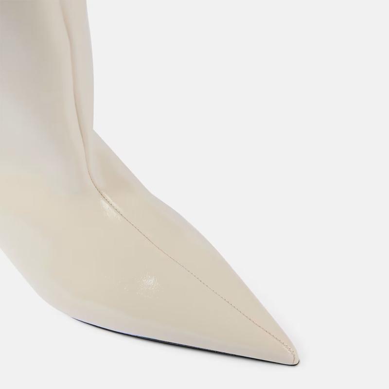 Krazing Pot Осенне-зимняя обувь из микрофибры, туфли на шпильках, высокие каблуки, большие размеры 45, 44, 46, женские теплые сапоги выше колена