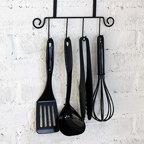 [BLKP] Pearl Metal 4-Piece Kitchen Tool Set (Black, G-8126) - Made In Japan: Spatula, Ladle, Tongs, and Whisk, Nylon. Limited Edition.