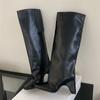 New Designer Women Knee High Boots  Winter Street Style Square High Heel Long Boots Fashion Modern Boots Botas De Mujer