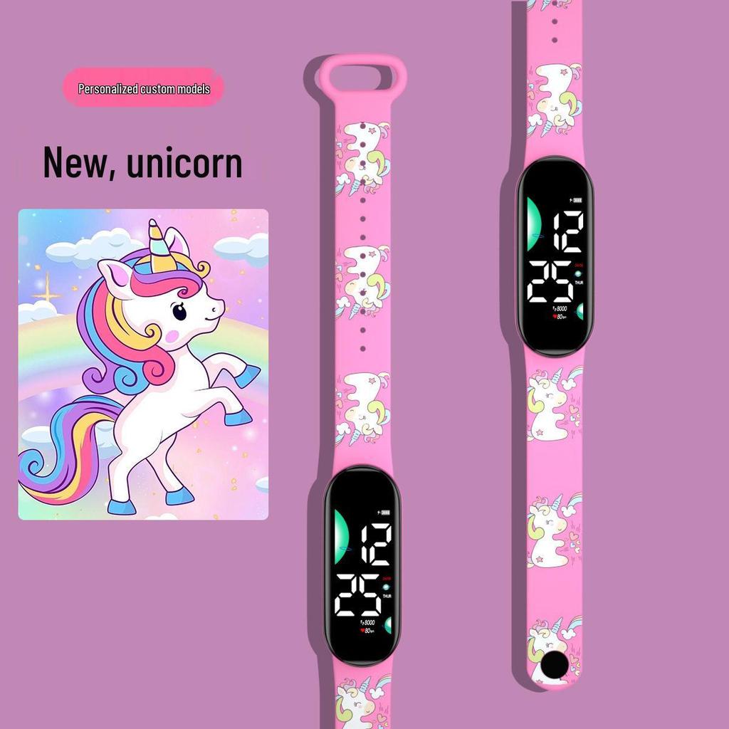 New Cartoon LED Waterproof Sports Watch: Cute Anime Design for Students