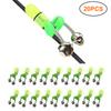 20pcs LED Night Fishing Rod Bite Bait Alarm Light with Double Bells Ring Fish Bite Alarm Indicator