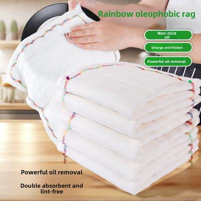 Салфетка Rainbow Oily Wipe из многослойной хлопчатобумажной пряжи, впитывающая ткань для мытья посуды, не оставляющая жиров и волос, кухонное полотенце для мытья посуды