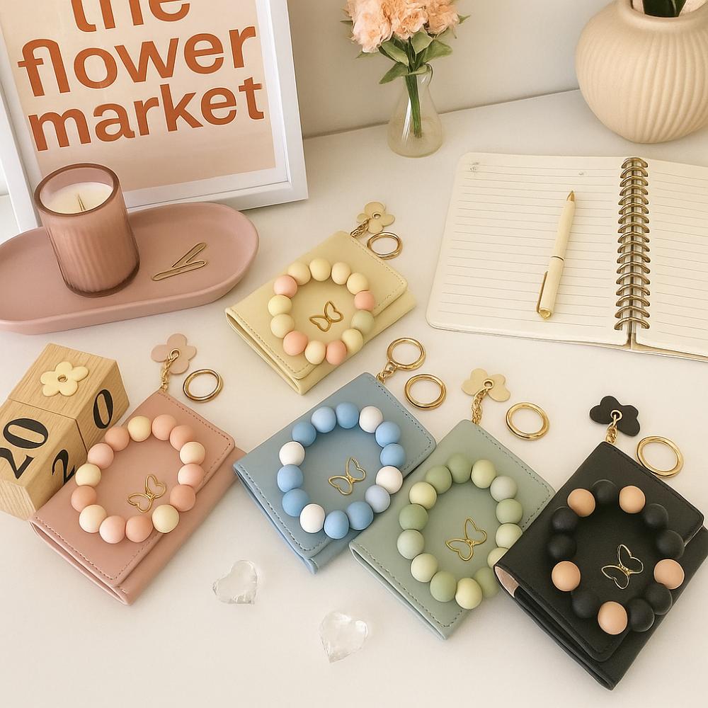 Бохо Стиль Кошелек-браслет с бабочкой Брелок Шарм-бабочка Браслет Кошелек Брелок Хранение карт