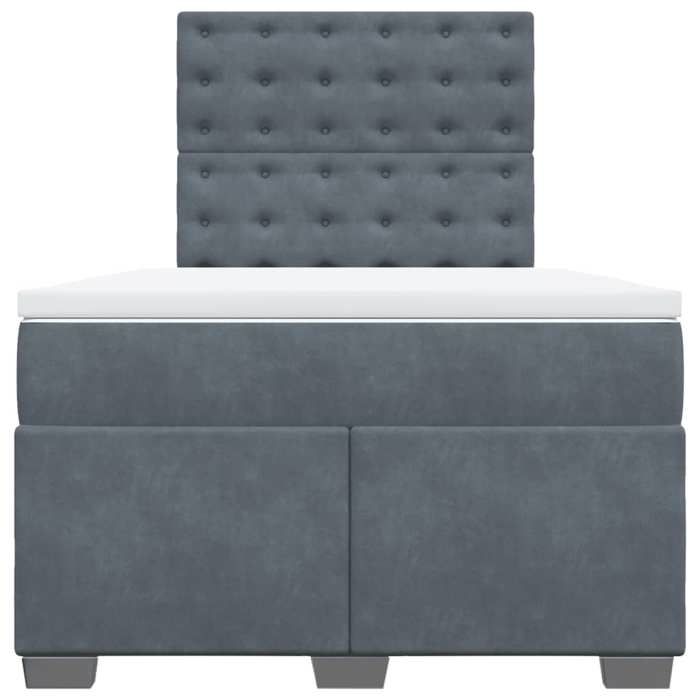 Maison Exclusive - Sommier à lattes de lit et matelas Gris foncé 120x200cm Velours