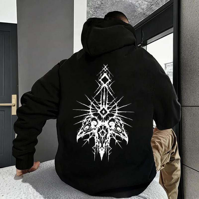 New autumn and winter fashion men's casual jacket 666 Cross Special Devil theme print men's hoodie outdoor sweatshirt