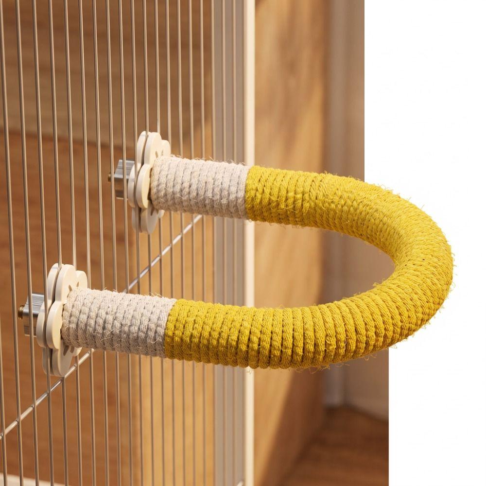 Bite-Resisting Parrot Rope Perch U-shape Hanging Parrot Biting Rod Bird Grinding Stand Sun Conures