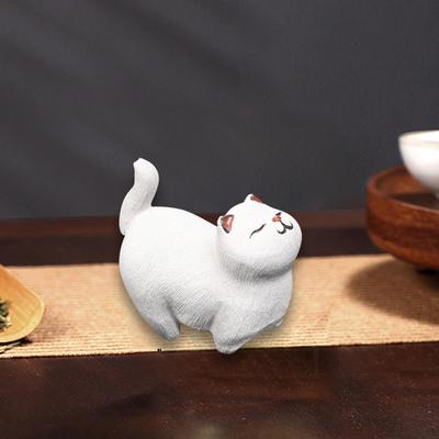 Очаровательная кошачья чайная игрушка-компаньон, глиняная фигурка ручной работы для дома и офиса