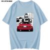 Initial DT Shirt Fragment Футболка Белая футболка Jdm Boost Turbo Японские автолюбители Racing Race Футболка большого размера с короткими рукавами