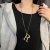 Женское модное ожерелье с буквой R - Цепочка для свитера в стиле хип-хоп, Нишевый дизайн