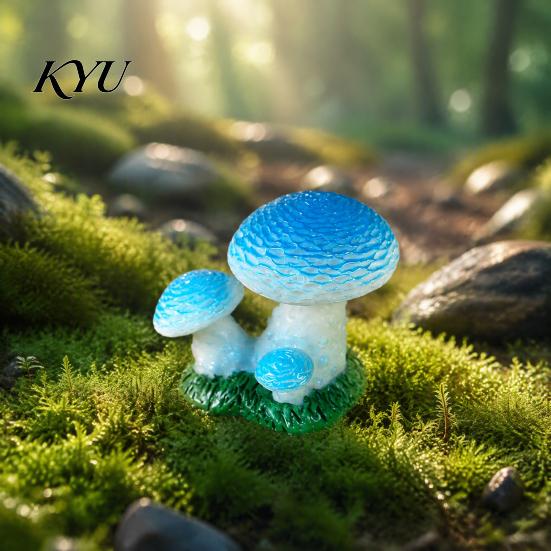 DIY Craft Supplies 2 Pcs Mini Mushroom Figurines, Miniature Resin Figures Tabletop Scenes for Micro Landscape, Fairy Garden, Aquarium, Bonsai