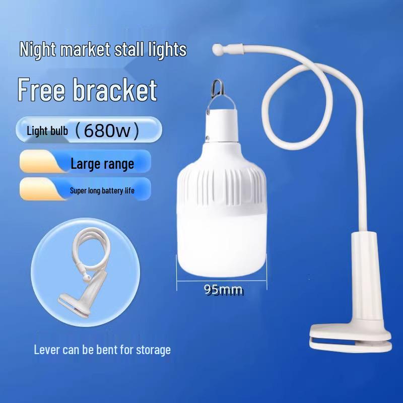 Сверхъяркий светодиодный декоративный фонарь для ночного рынка с настольным зажимом и функцией аварийной зарядки на открытом воздухе