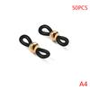 50Pcs Rubber Anti-Slip Eyeglass Chain Ends Retainer Adjustable Rubber Eyeglass Strap Spectacle End Connectors Glasses Ring