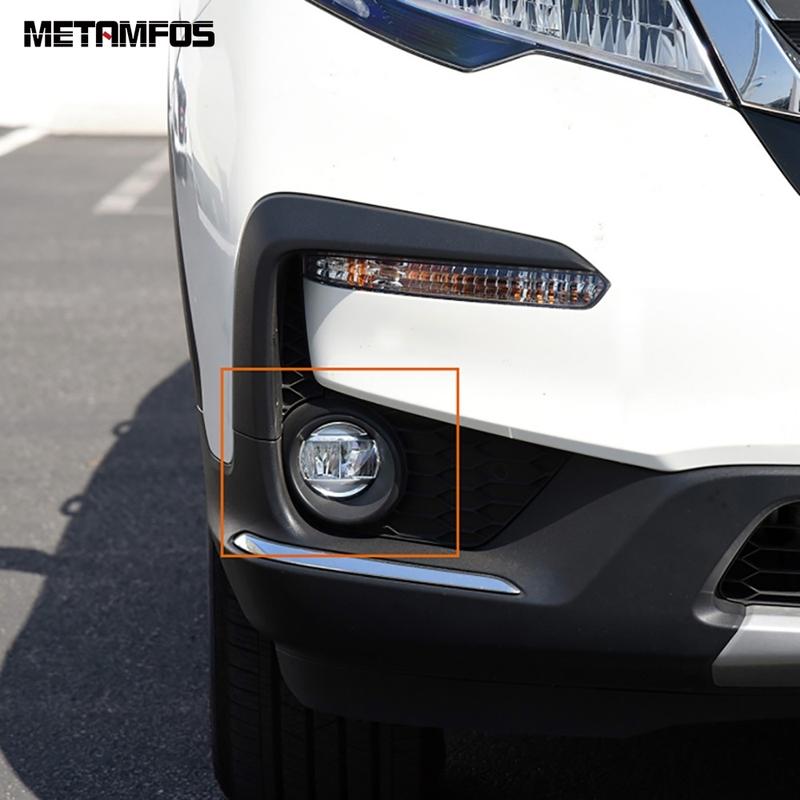 Fog Front Light Lamp Cover Trim For Honda Pilot SUV - Chrome Foglight Foglamp Protector Accessories Car Styling