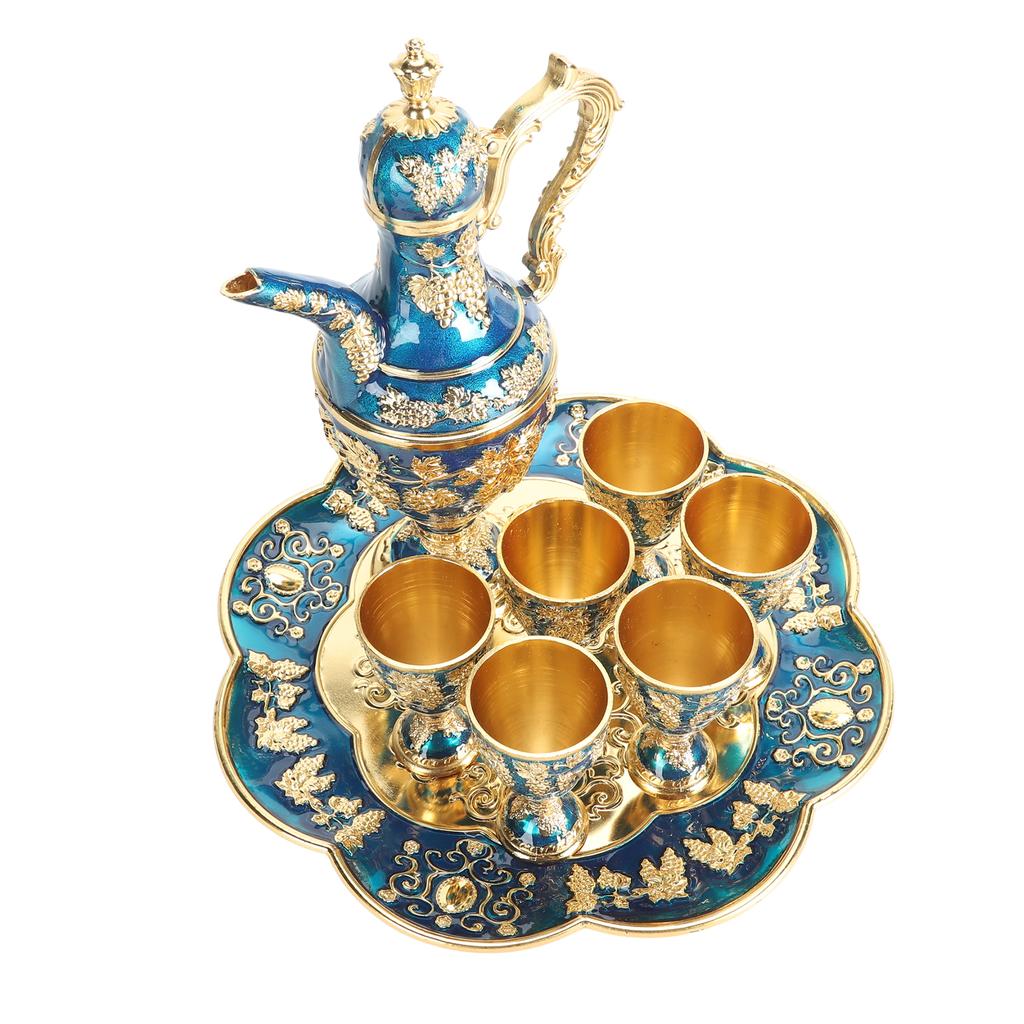 Metal Wine Pot Kit Rustproof Waterproof Zinc Alloy Coffee Pot Set Decorative Exquisite Vintage Pot