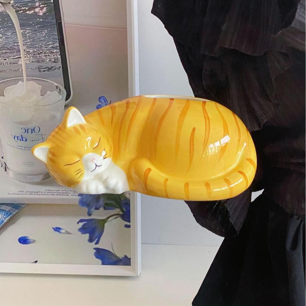 Керамический держатель для салфеток в виде кошки для декора гостиной, прихожей или журнального столика