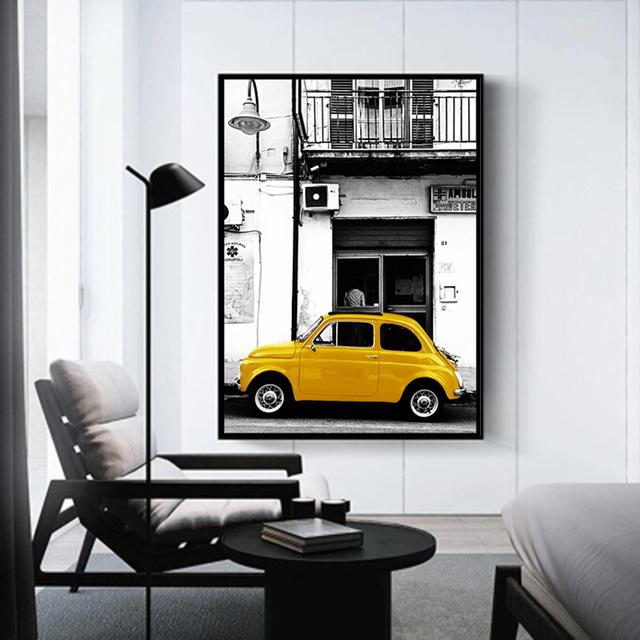 Картина на холсте в скандинавском стиле, Лондонская улица, черный, белый, красный, с изображением зонтика для гостиной, украшения стены дома, без рамки