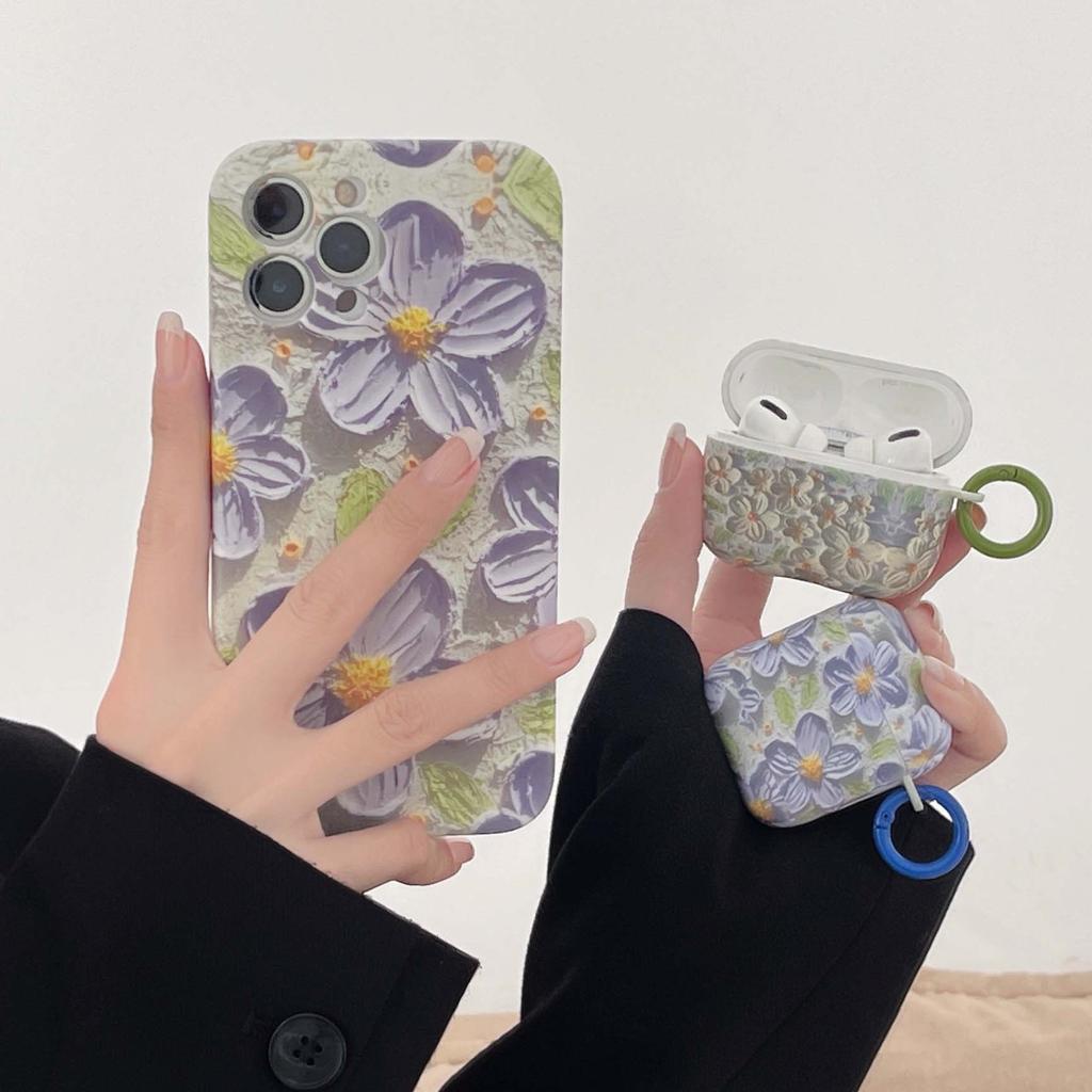 Water Stickers Cold Art Retro Flower Couple Earphone Case For Apple Airpods Pro 2 1 3 Wireless Bluetooth Charging Cover Box