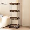 Стеллаж для хранения вещей, многоуровневая тележка с вращающимися на 360 градусов колесами, прочный несущий органайзер для косметики в ванной, полка большой емкости
