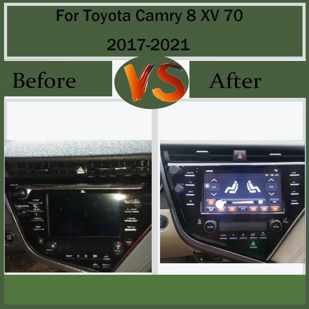 Android Auto для Toyota Camry 8 XV 70 2017-2021 Автомобильный радиоприемник Мультимедийный плеер Навигация GPS HDR DSP 5G WIFI Головное устройство Нет 2Din DVD