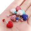 Stainless Steel Crystal Heart-shaped Umbilical Ring Navel Piercing Body Piercing Belly Button Rings