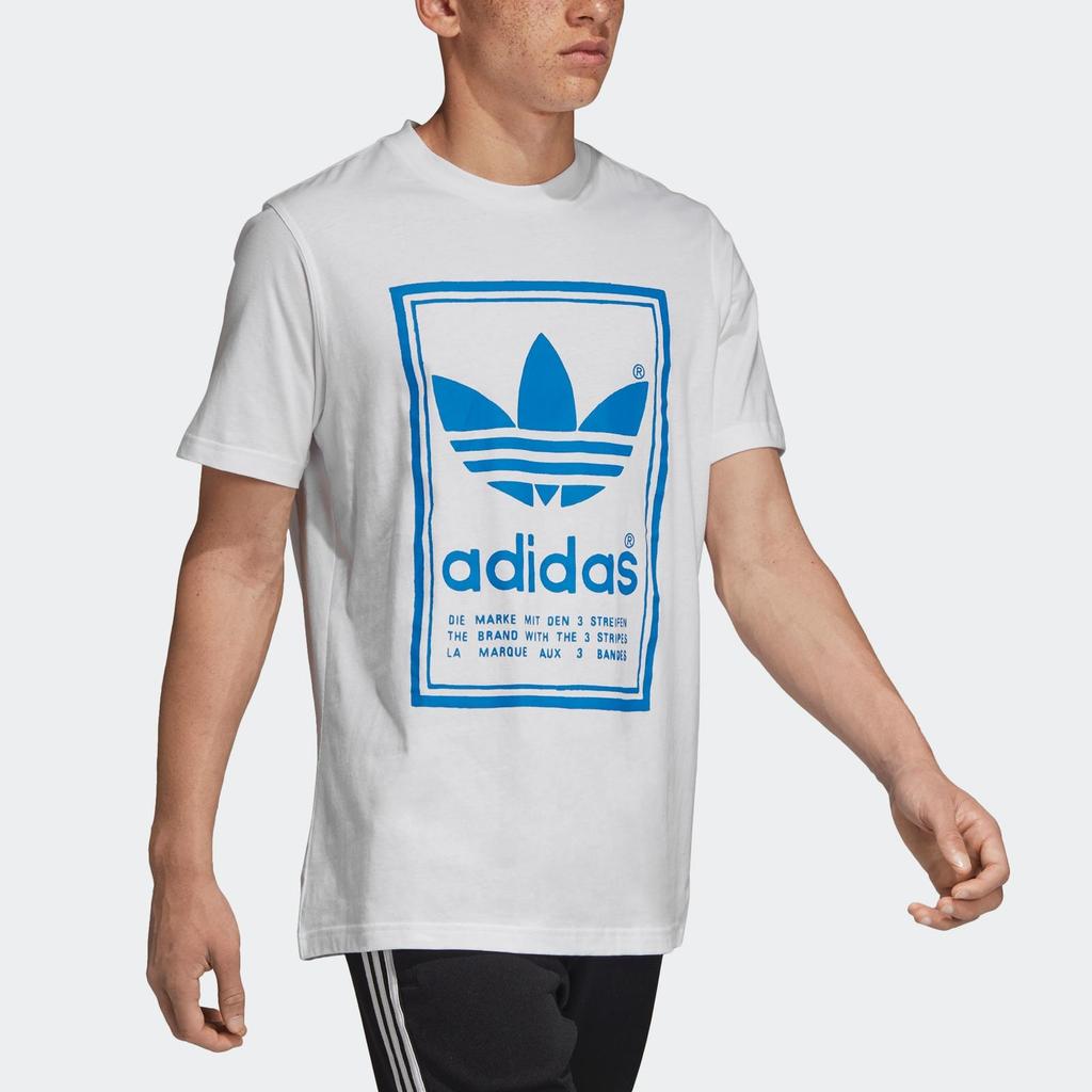 Adidas Originals Vintage 3-Stripes Retro Crew Neck Sports Short Sleeve T-Shirt Men Tops White DJ2716