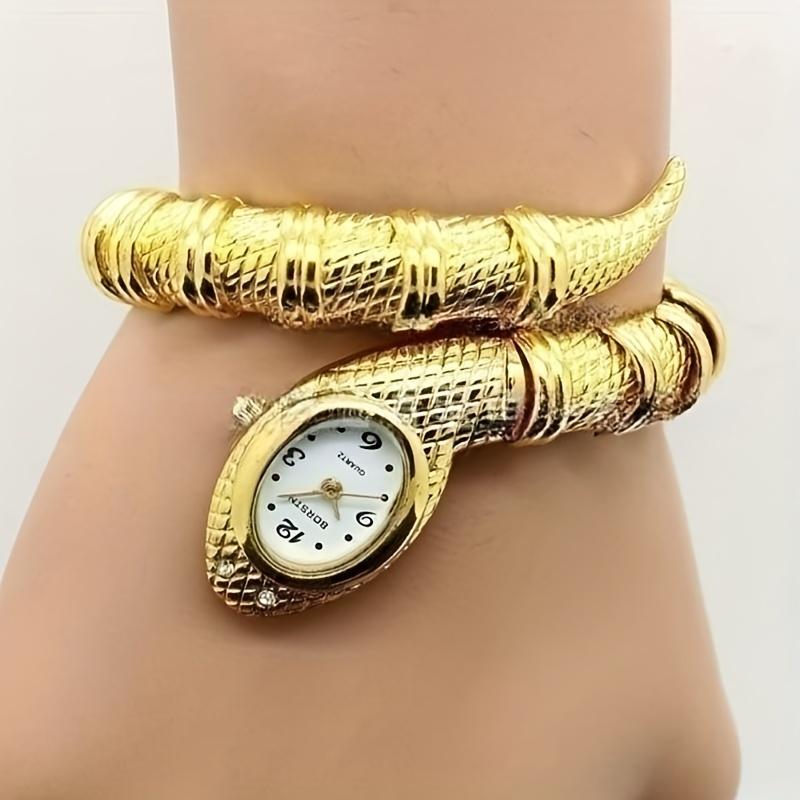 Women Quartz Watch Snake Watches Stainless Steel Bracelet Wristwatch Jewelry Gifts