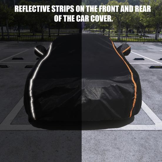 Автомобильный чехол со светоотражающими полосками, защита от ультрафиолета, простая установка, прочный, для улицы, от дождя и солнца