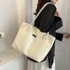 Large Capacity Shoulder Tote Bag Fashion Versatile Canvas Letter Rope Letter Large Capacity Casual Simple Handbag