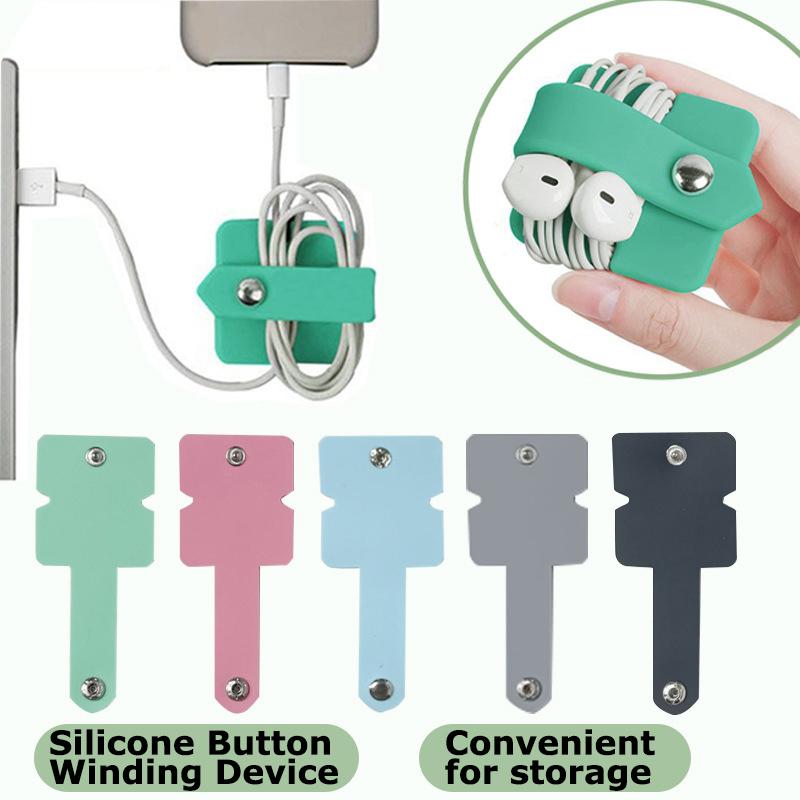 1 шт. Силиконовый органайзер для кабелей, прочный, занимает минимум места, кнопка, электронные аксессуары, удобное хранение