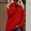 Autumn and Winter Women's Solid Colour Knitwear Long Sleeve High Neck Sweater