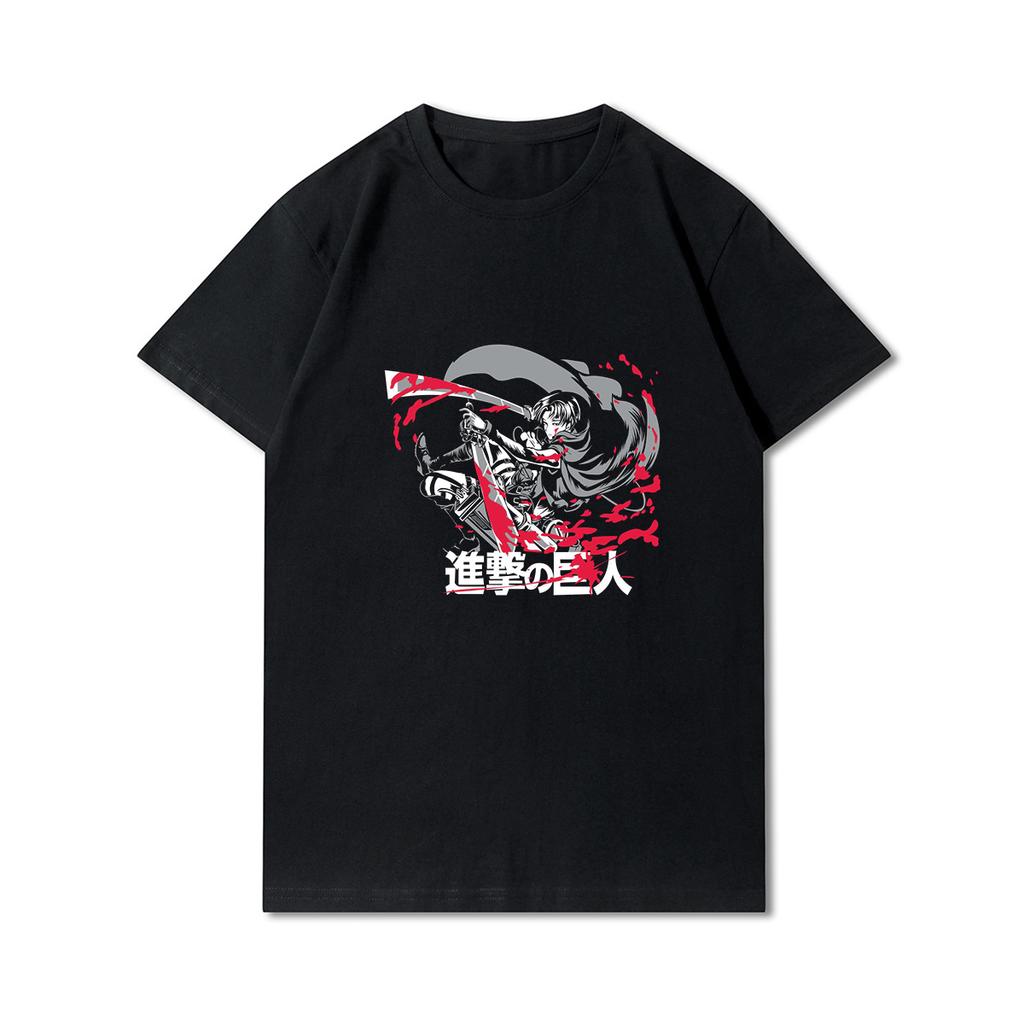 Мужские футболки больших размеров в стиле аниме «Атака Титанов» Levi · Ackerman Eye, топы в стиле панк, летние свободные топы в стиле Харадзюку в готическом стиле с короткими рукавами
